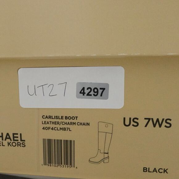 New Imperfect Michael Kors Women's Carlisle Leather Riding Boot Black 7WS - Picture 11 of 11